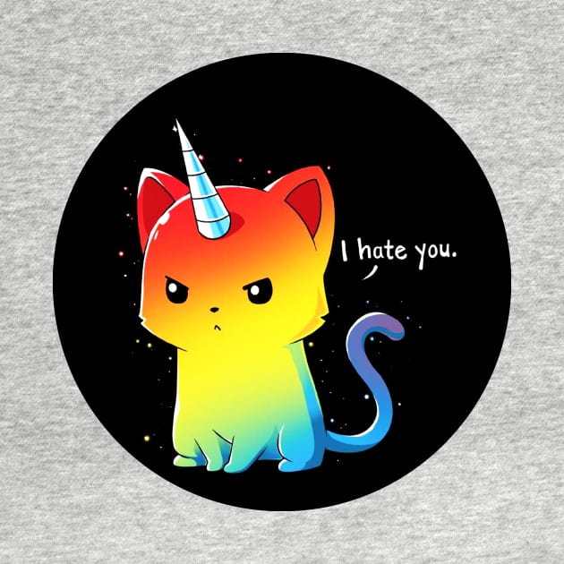 Cute Funny Colorful Angry Cat Kitten Sarcastic Humor Quote animal Lover Artwork by LazyMice
